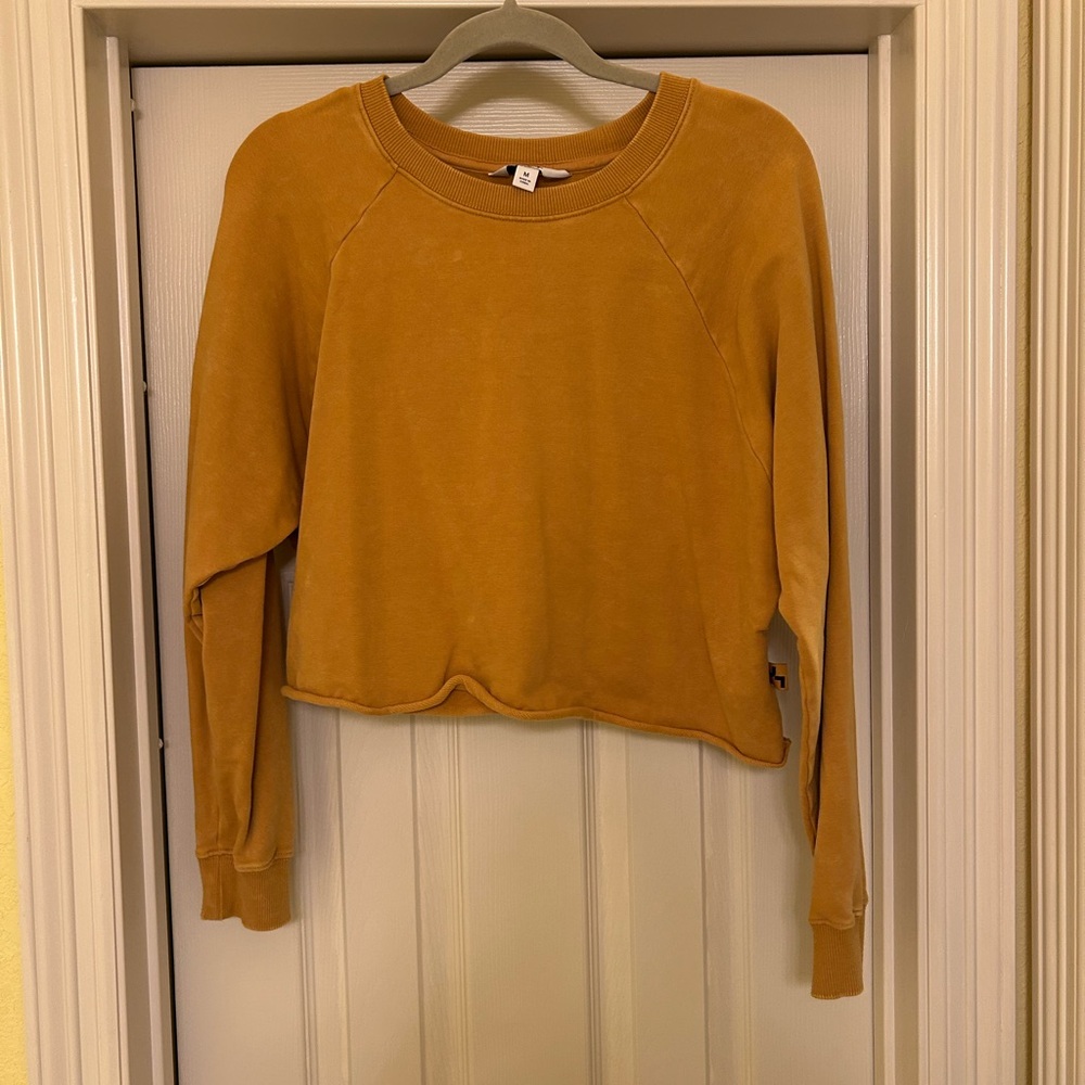 JoyLab Yellow Crop Relaxed Pullover
